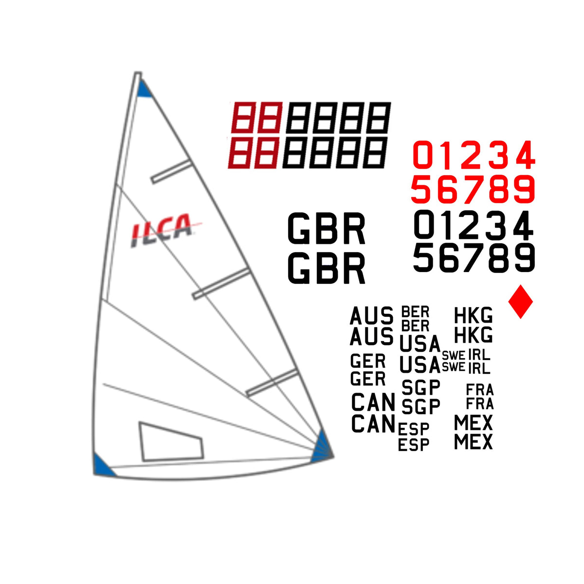 ILCA 6 Sail Bundle - Sail, Numbers and Country Codes